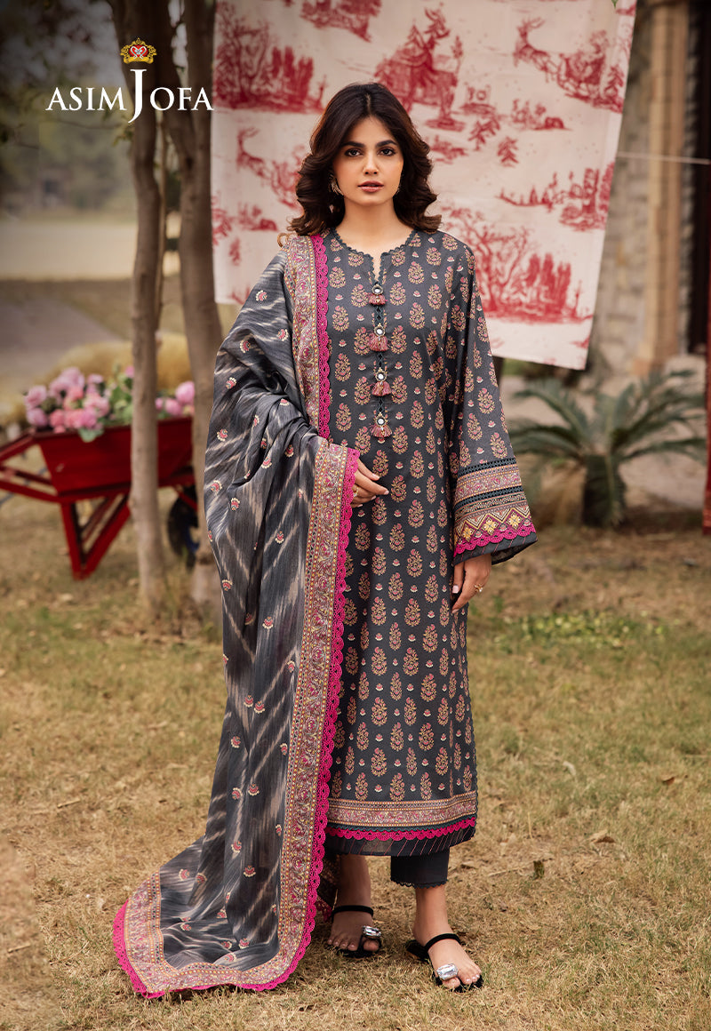 Ajubjd-49 Printed Lawn Stitched 3 Pc