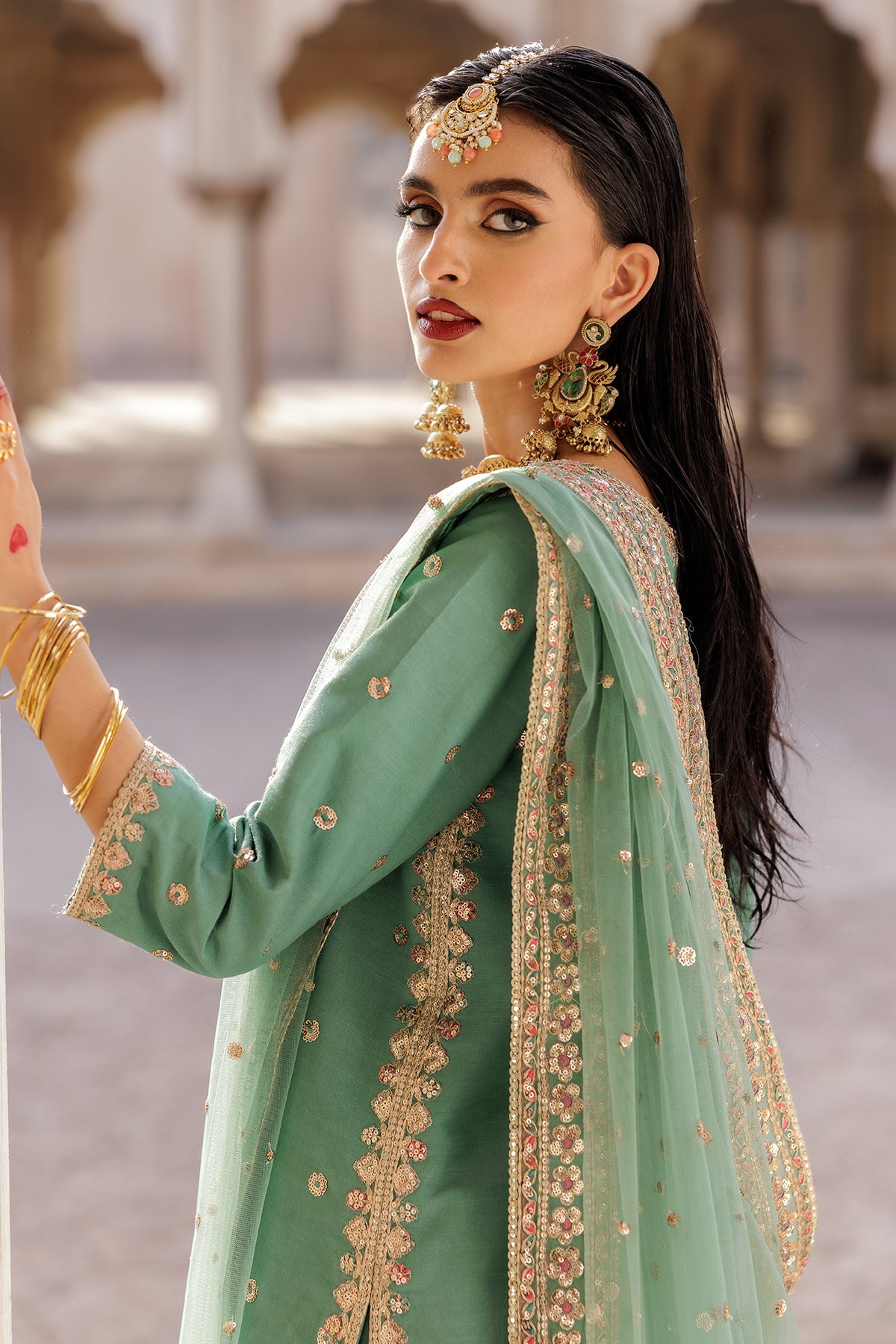 3-PC Embroidered Raw-Silk Suit CMA-5-61