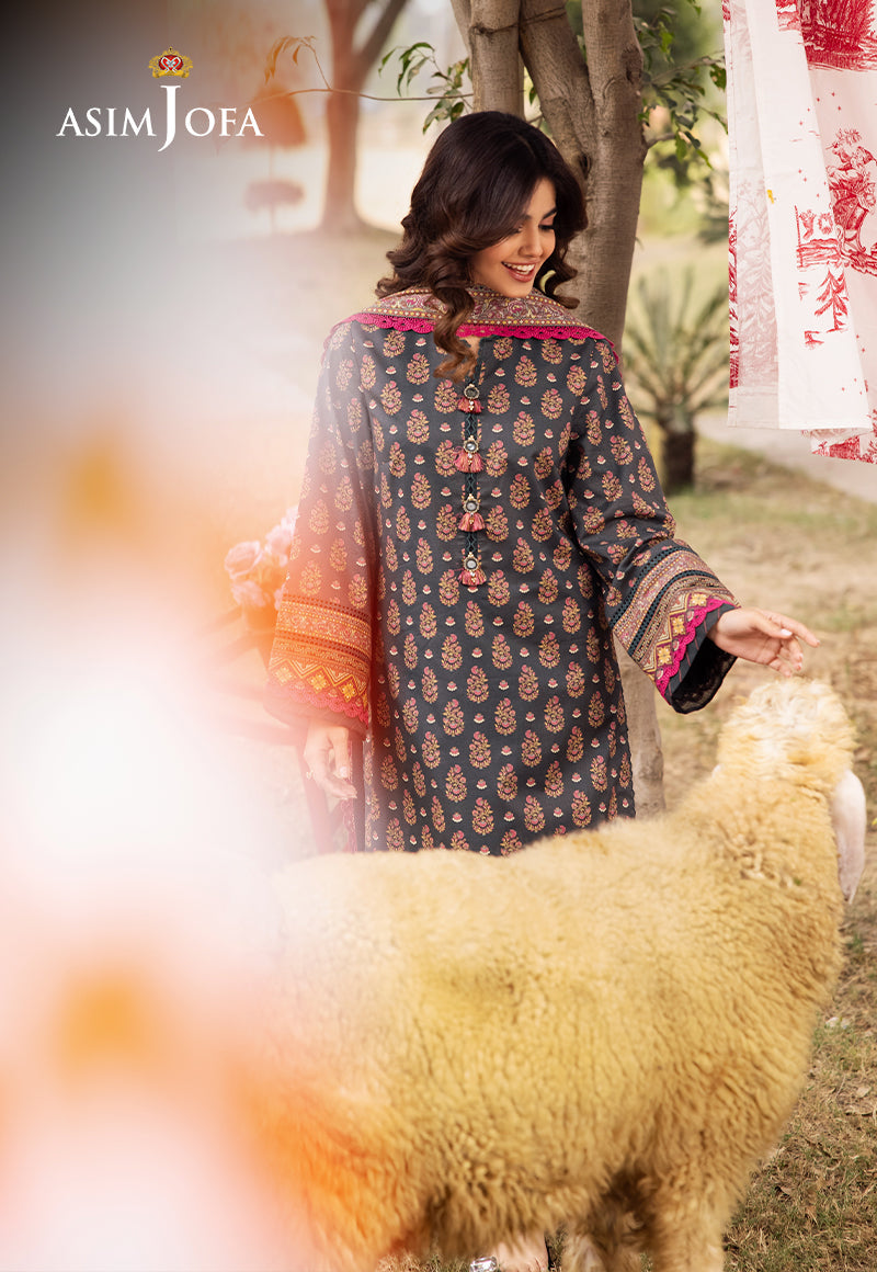 AJUBJD-49 Printed LAWN Stitched 3 PC