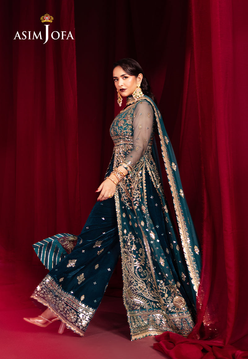 AJMVD-09 EMBROIDERED VELVET STITCHED 3 PCS