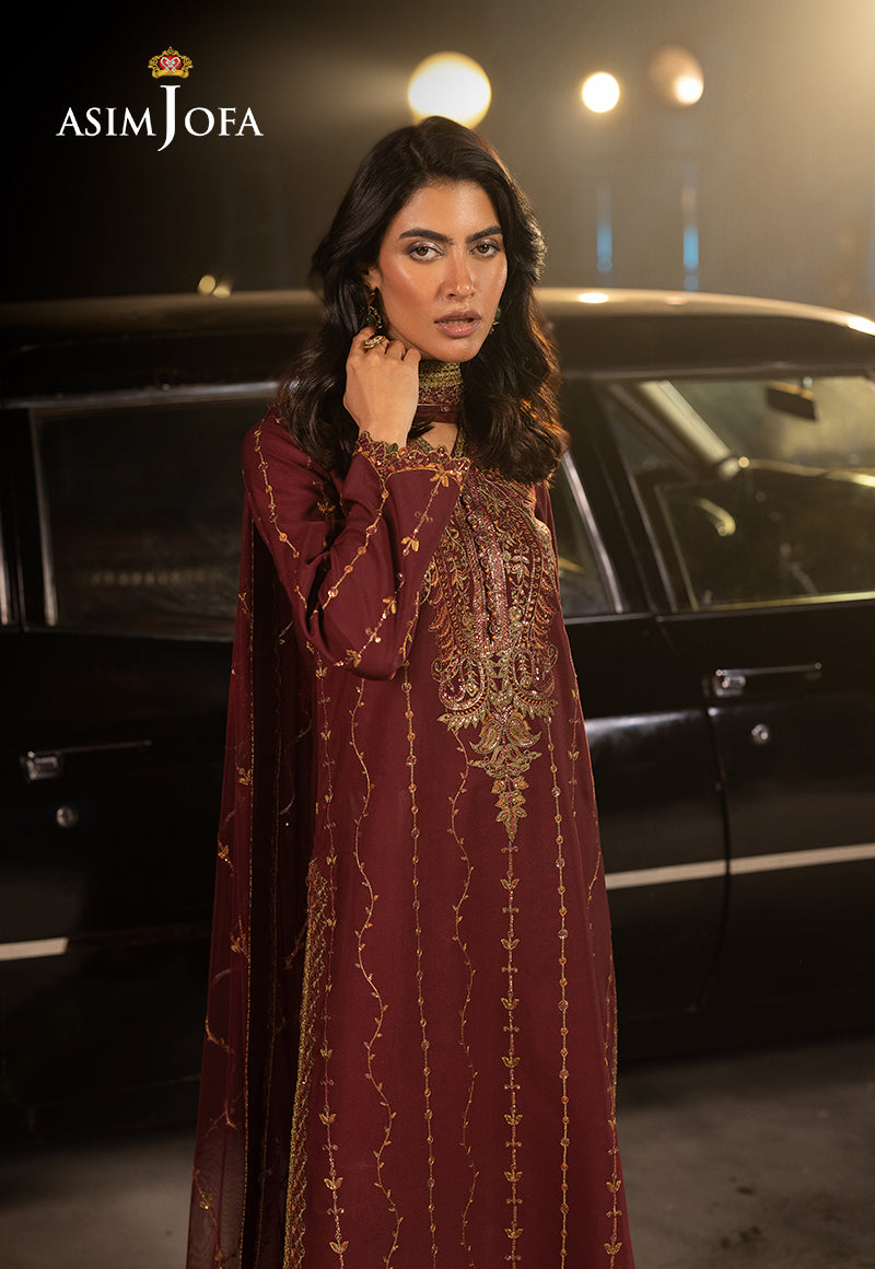 AJLFF-04 Embroidered Silk 3 Pcs