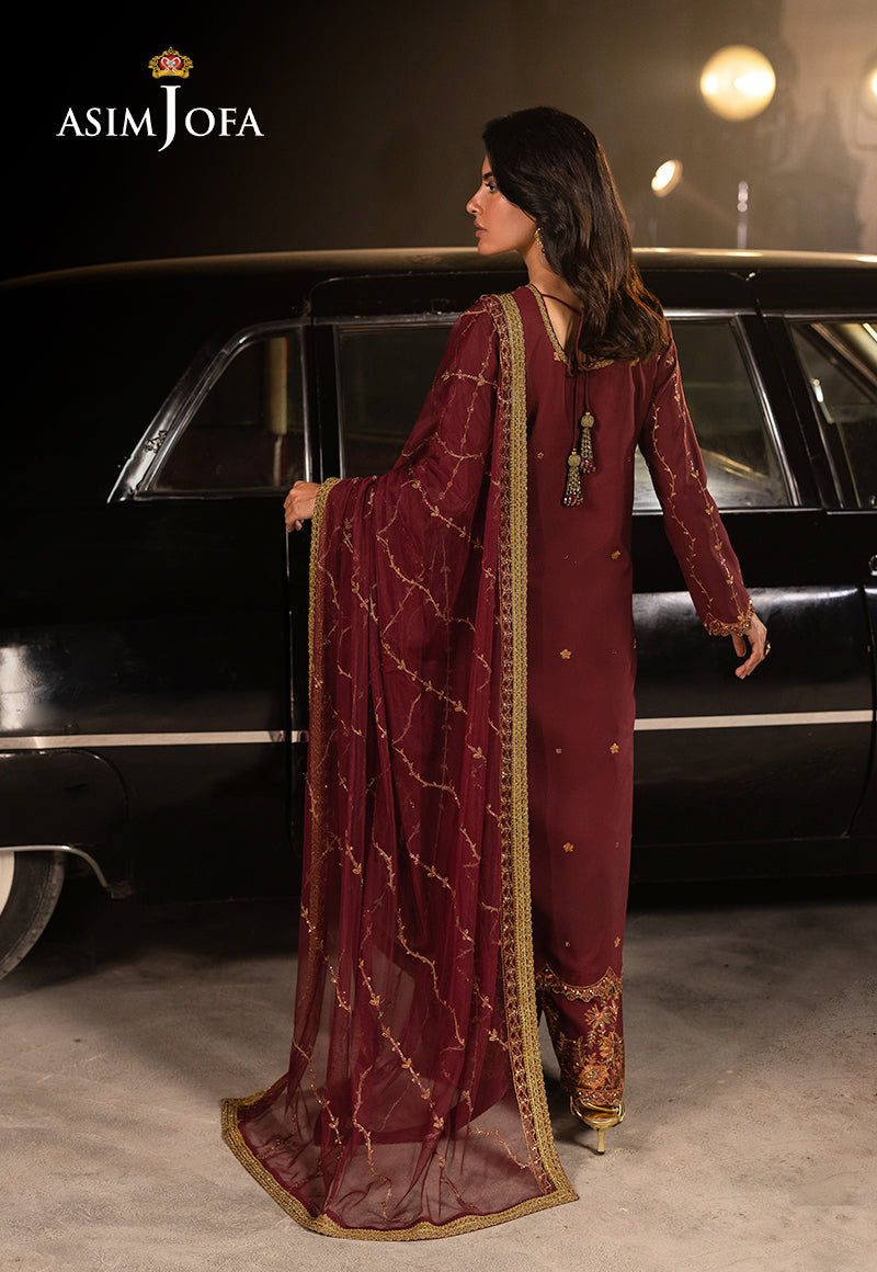 AJLFF-04 Embroidered Silk 3 Pcs
