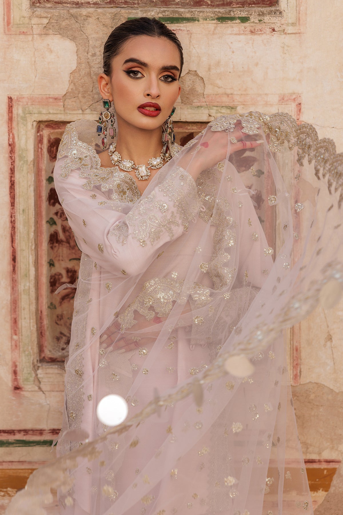 3-PC Embroidered Raw-Silk Suit CMA-5-045