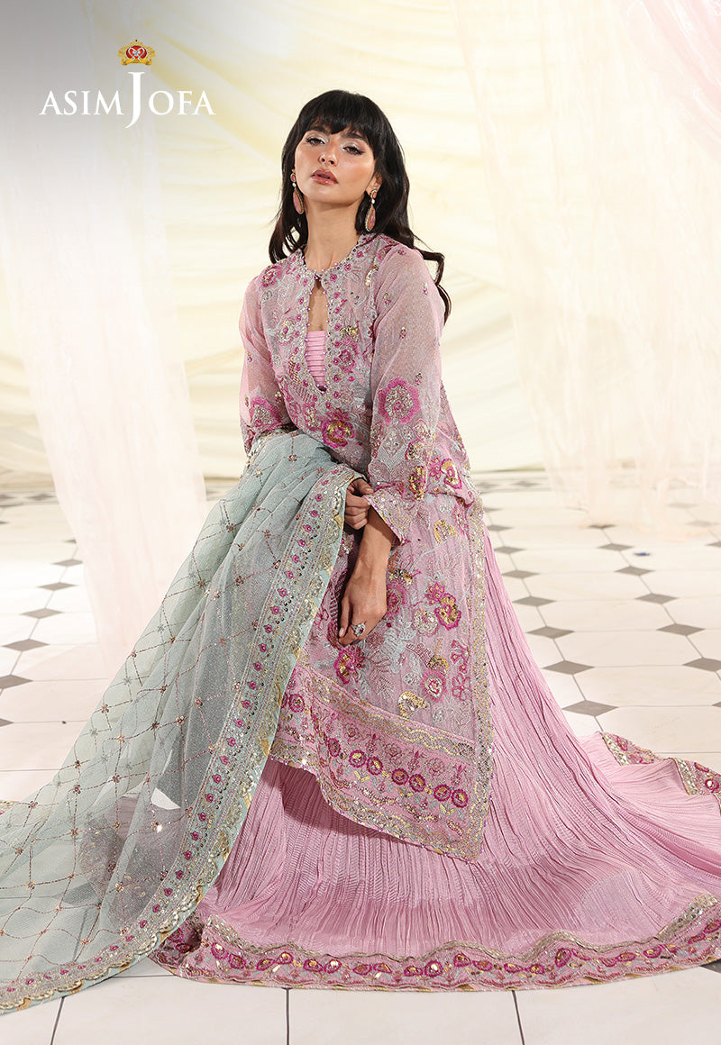 AJUEVD-11 EMBROIDERED AYUDIA ZARI NET STITCHED 3 PCS