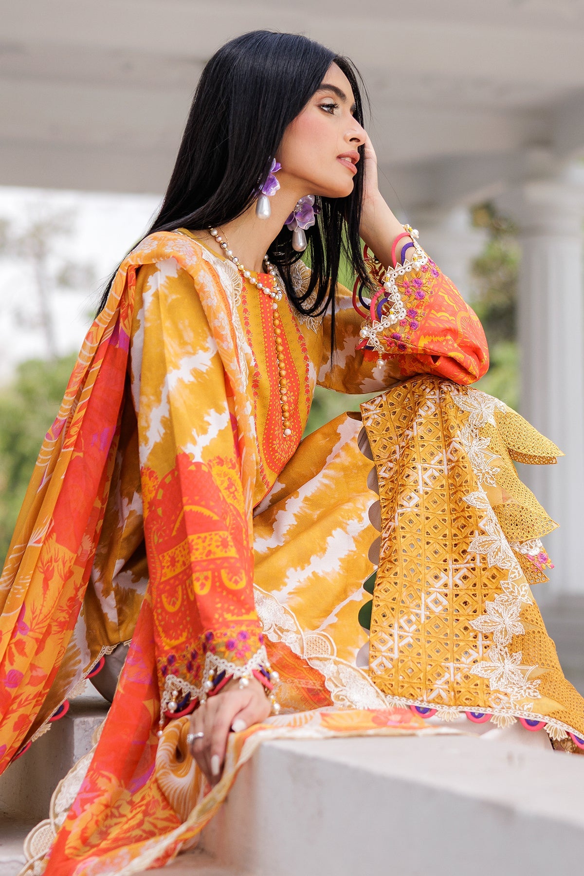 3-PC Unstitched Embroidered Lawn Collection AG6-06 A