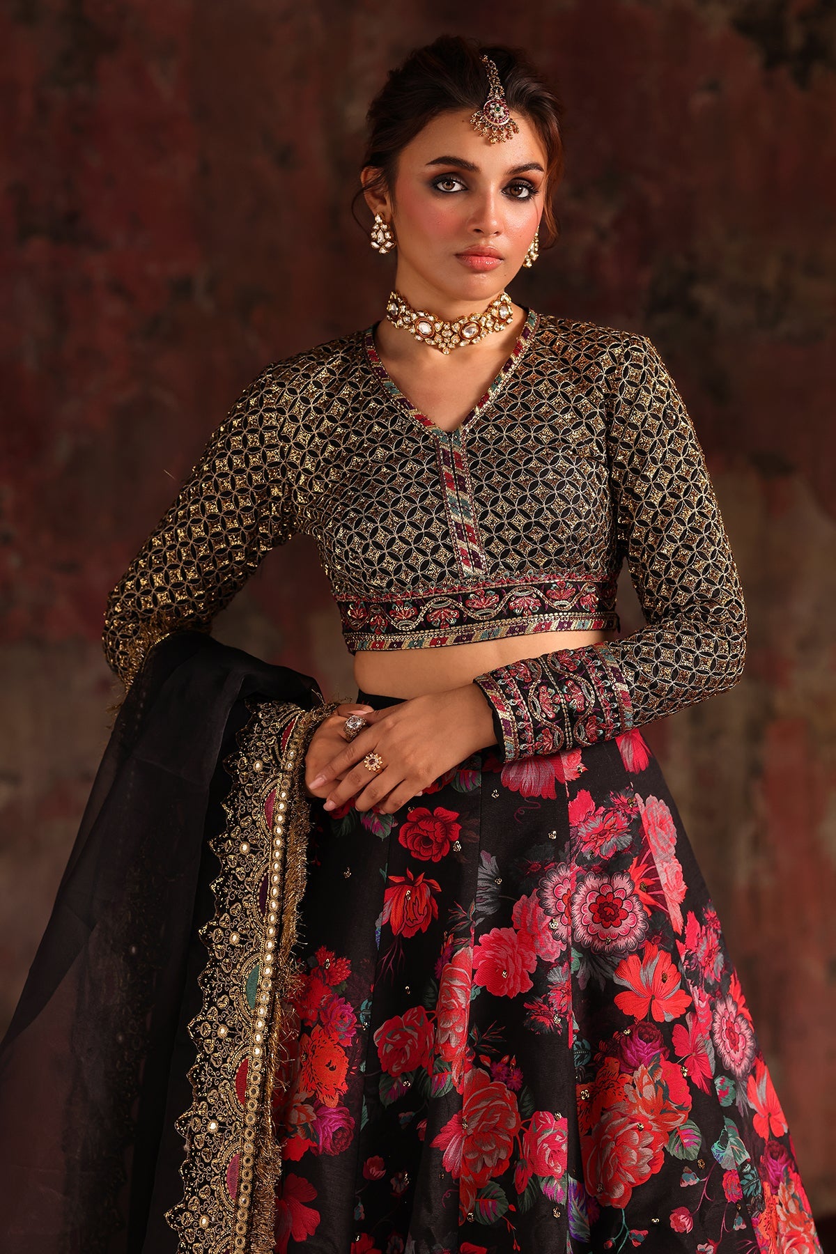 3-PC Embroidered Raw-Silk Suit CMA-5-05