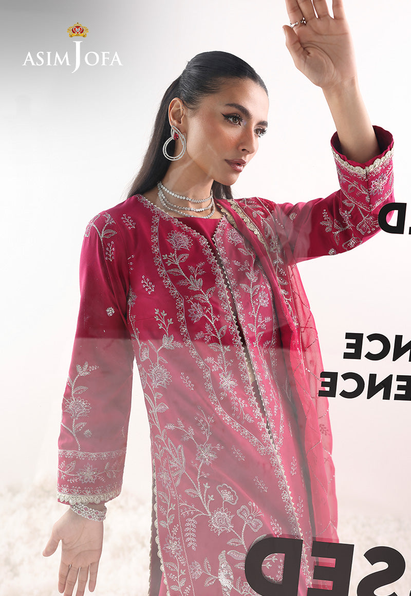 AJUEV-15 EMBROIDERED SILK UNSTITCHED 3 PCS