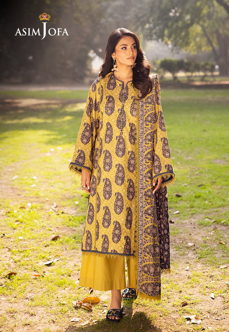 Ajubjd-33 Printed Lawn Stitched 3 Pc