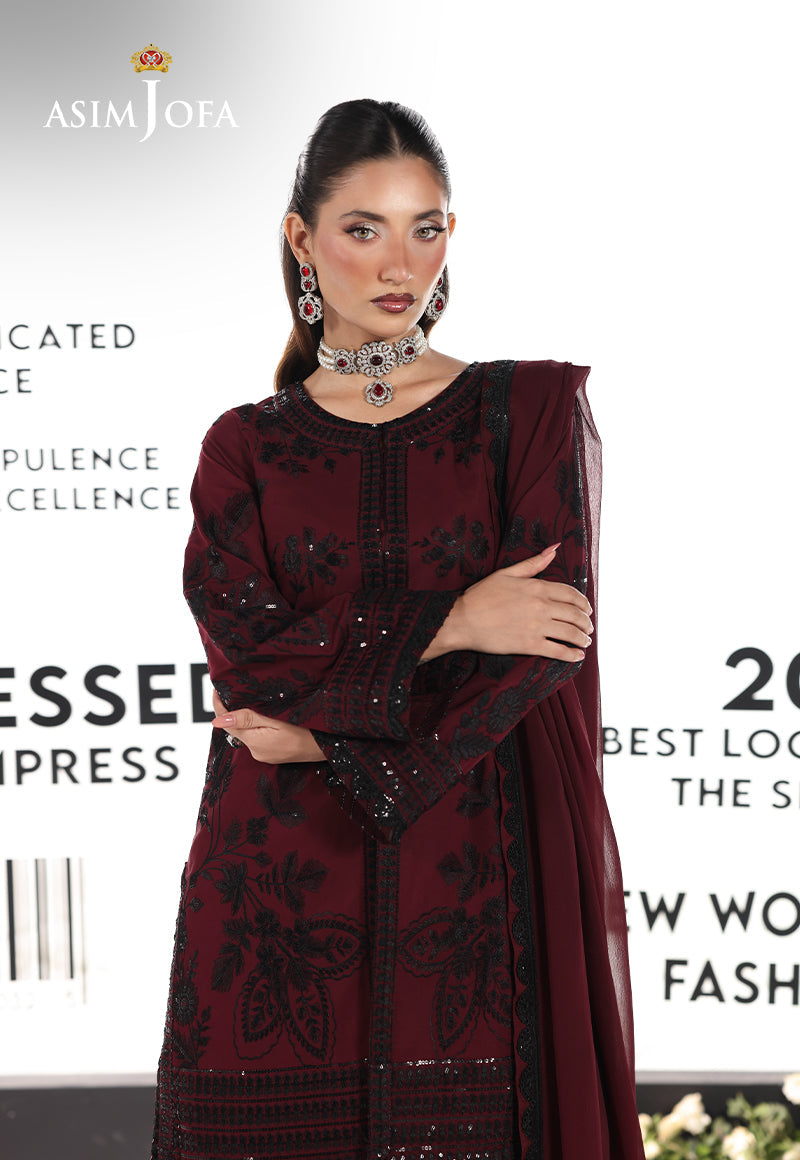 AJUEVD-05 EMBROIDERED SILK Stitched 3 PCS