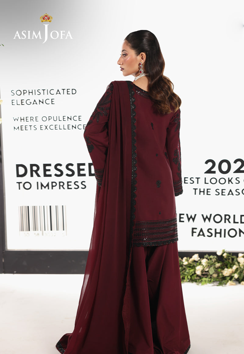 AJUEVD-05 EMBROIDERED SILK Stitched 3 PCS