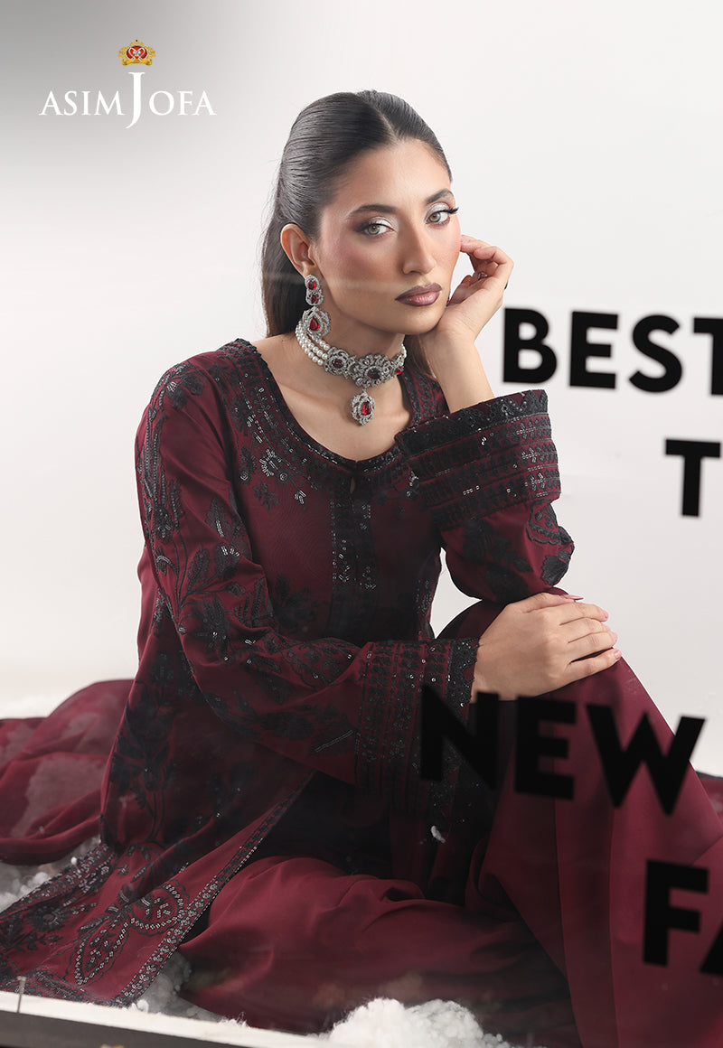 AJUEVD-05 EMBROIDERED SILK Stitched 3 PCS