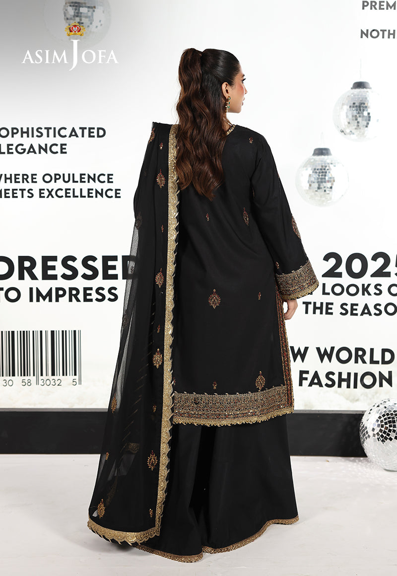 AJUEVD-18 EMBROIDERED SILK Stitched 3 PCS