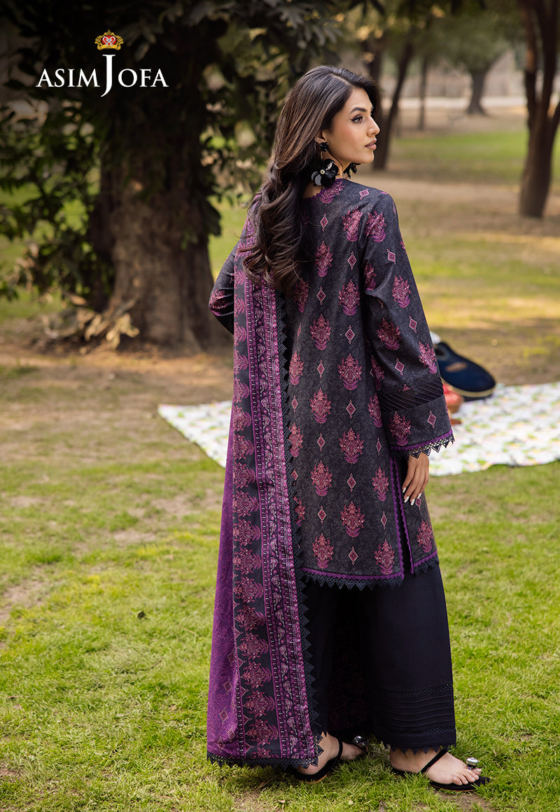 AJUBJD-24 Printed LAWN Stitched 3 PC