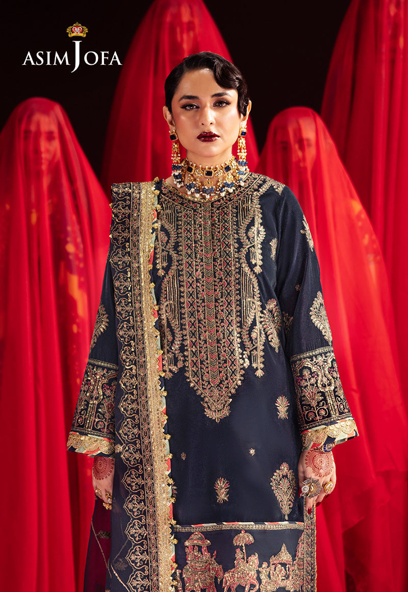AJMVD-11 EMBROIDERED VELVET STITCHED 3 PCS
