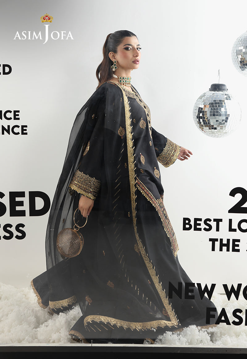 AJUEVD-18 EMBROIDERED SILK Stitched 3 PCS