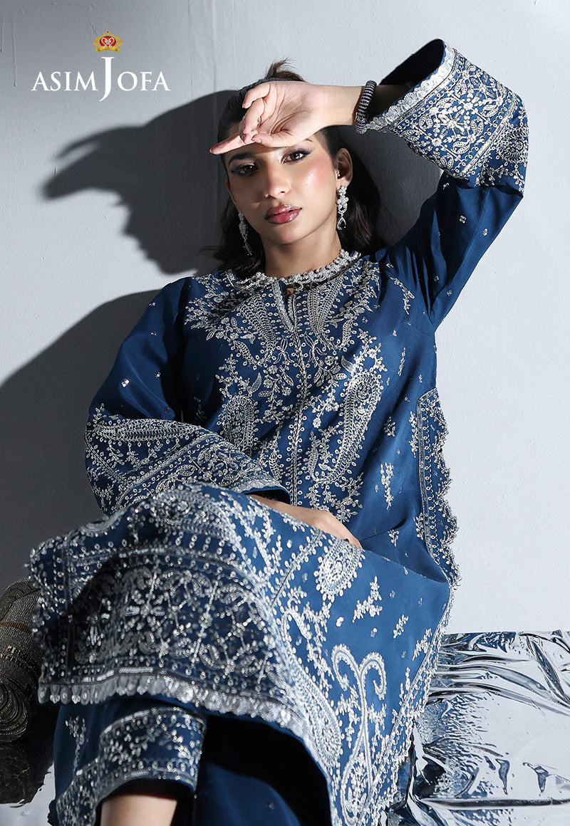 AJUEV-06 EMBROIDERED SILK UNSTITCHED 2 PCS