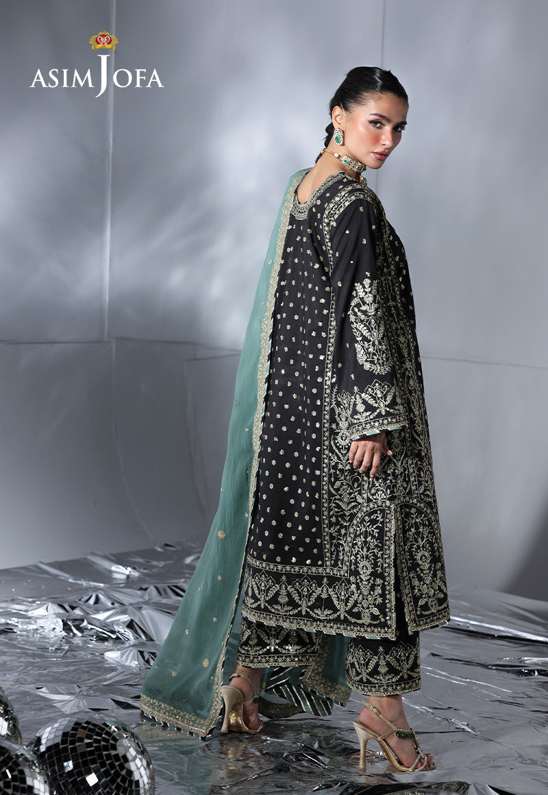 AJUEVD-13 EMBROIDERED SILK Stitched 2 PCS