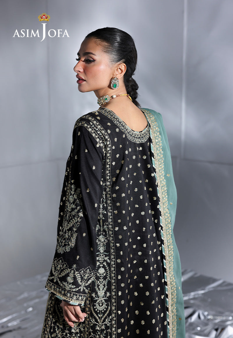 AJUEVD-13 EMBROIDERED SILK Stitched 2 PCS