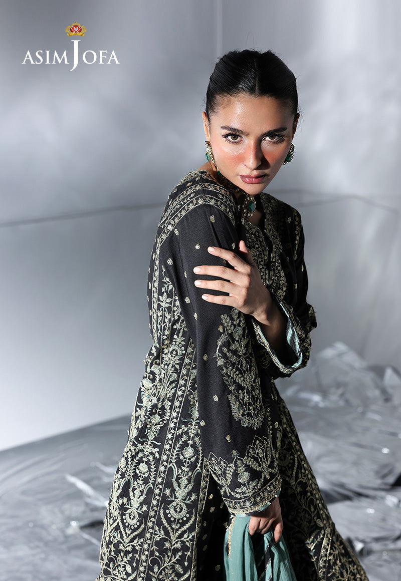 AJUEVD-13 EMBROIDERED SILK Stitched 2 PCS
