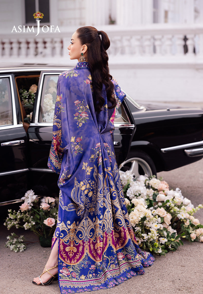 AJRS-06 DIGITALLY PRINTED EMBROIDERED BLENDED SILK 1 PC