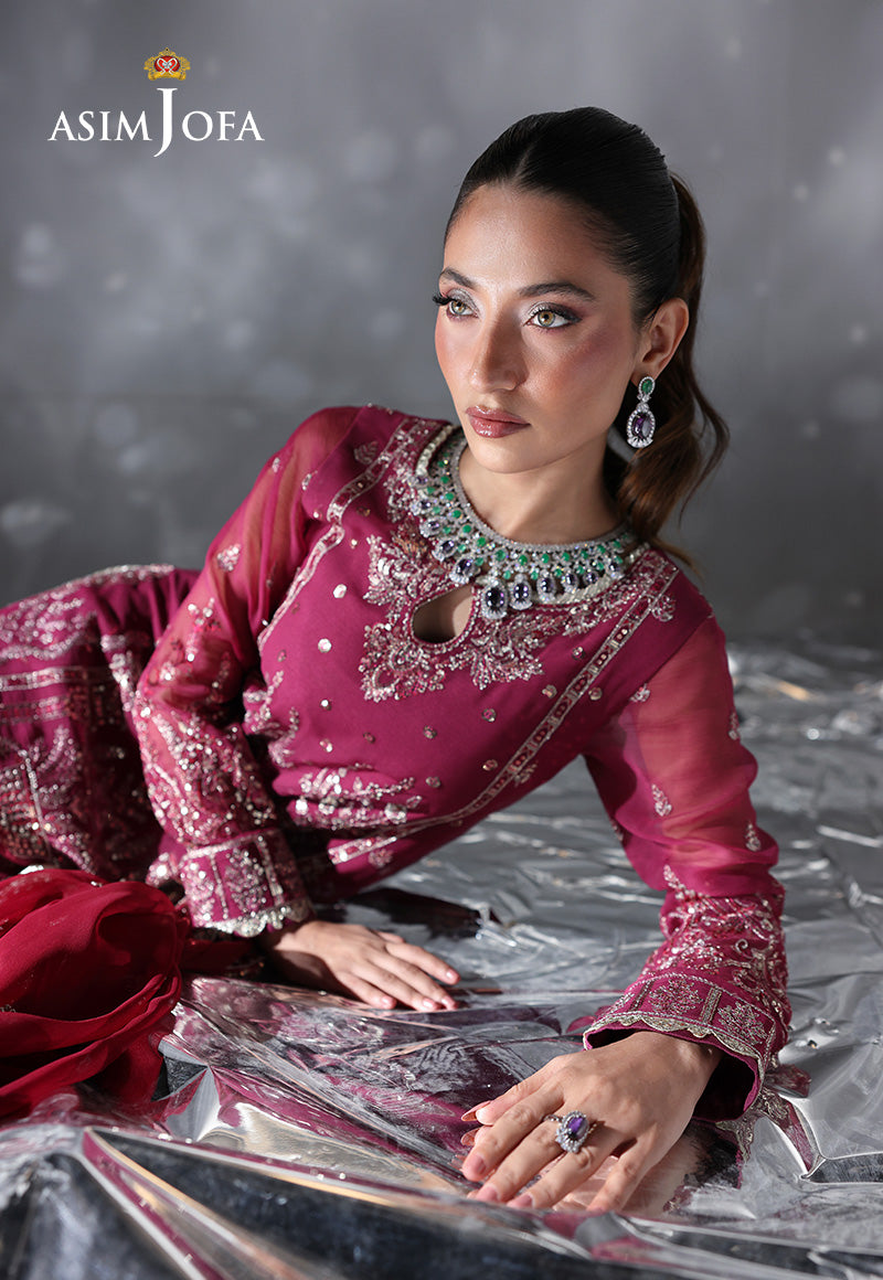 AJUEVD-19 EMBROIDERED CHIFFON Stitched 3 PCS