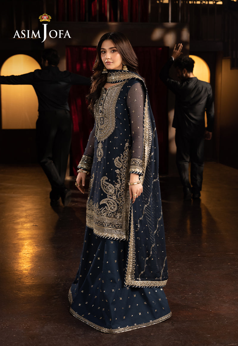 Ajfod-02 Embroidered Chiffon Stitched 3 Pcs