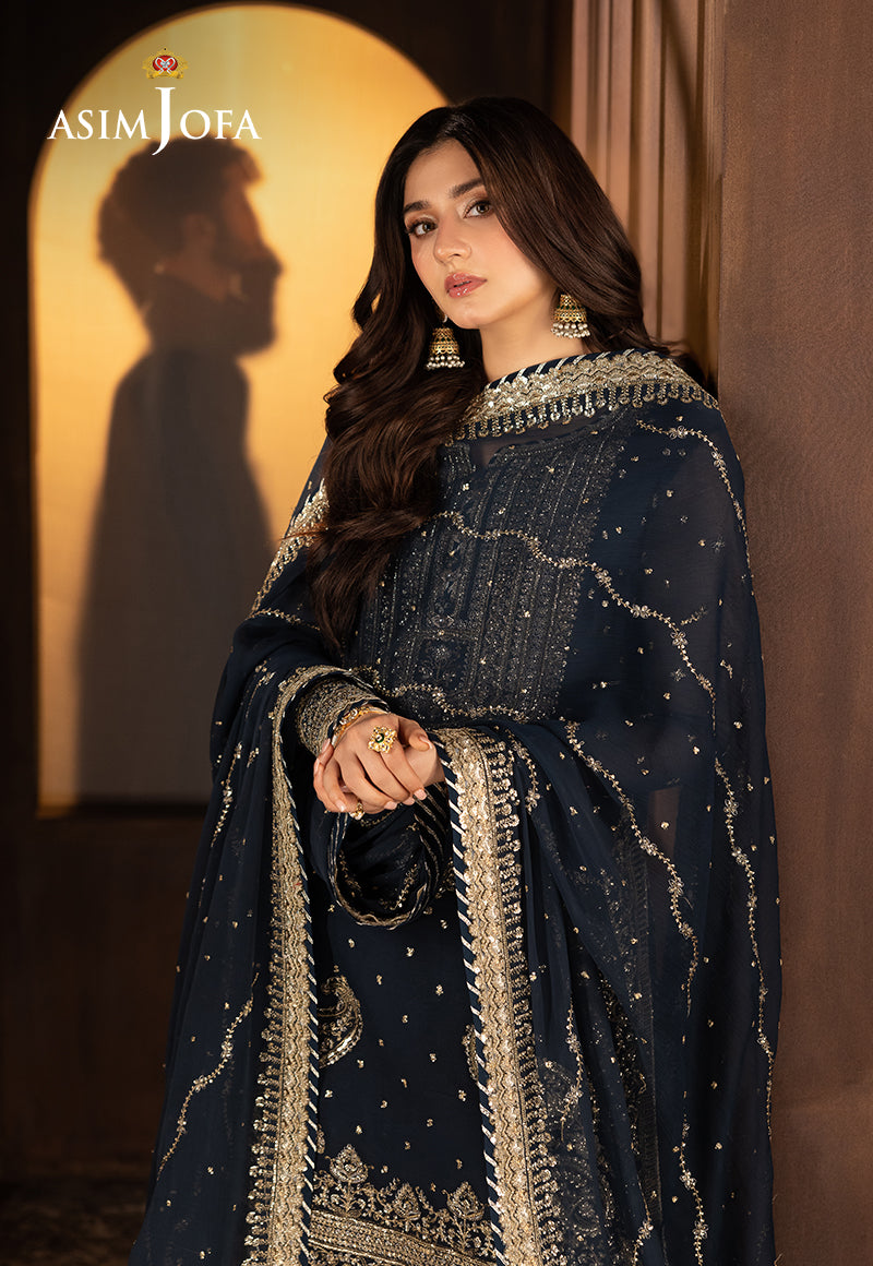 Ajfod-02 Embroidered Chiffon Stitched 3 Pcs