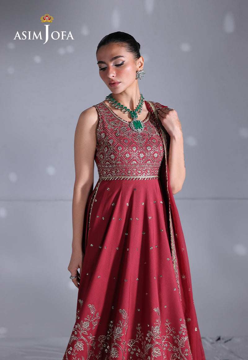AJUEV-07 EMBROIDERED CREPE SILK UNSTITCHED 3 PCS
