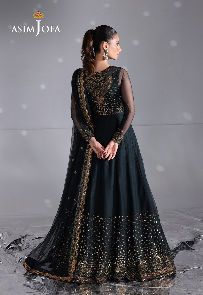 AJUEVD-16 EMBROIDERED NET Stitched 3 PCS
