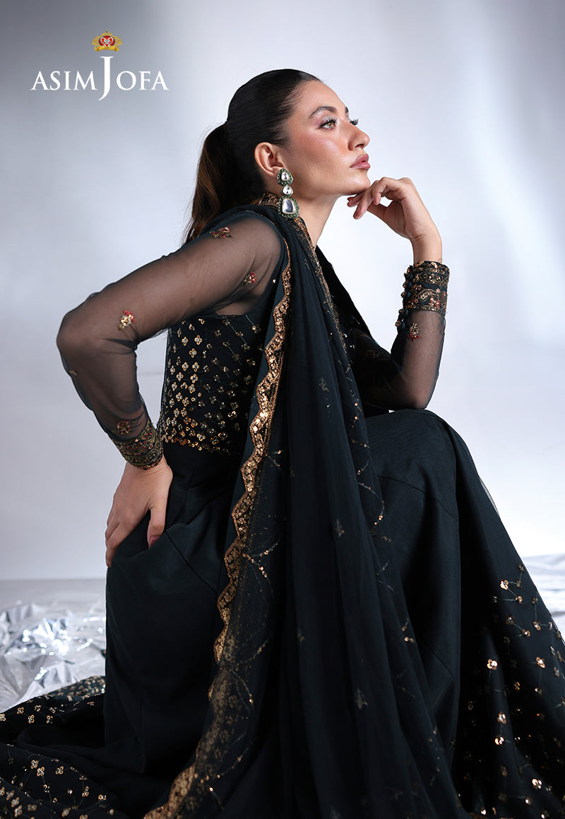 AJUEVD-16 EMBROIDERED NET Stitched 3 PCS