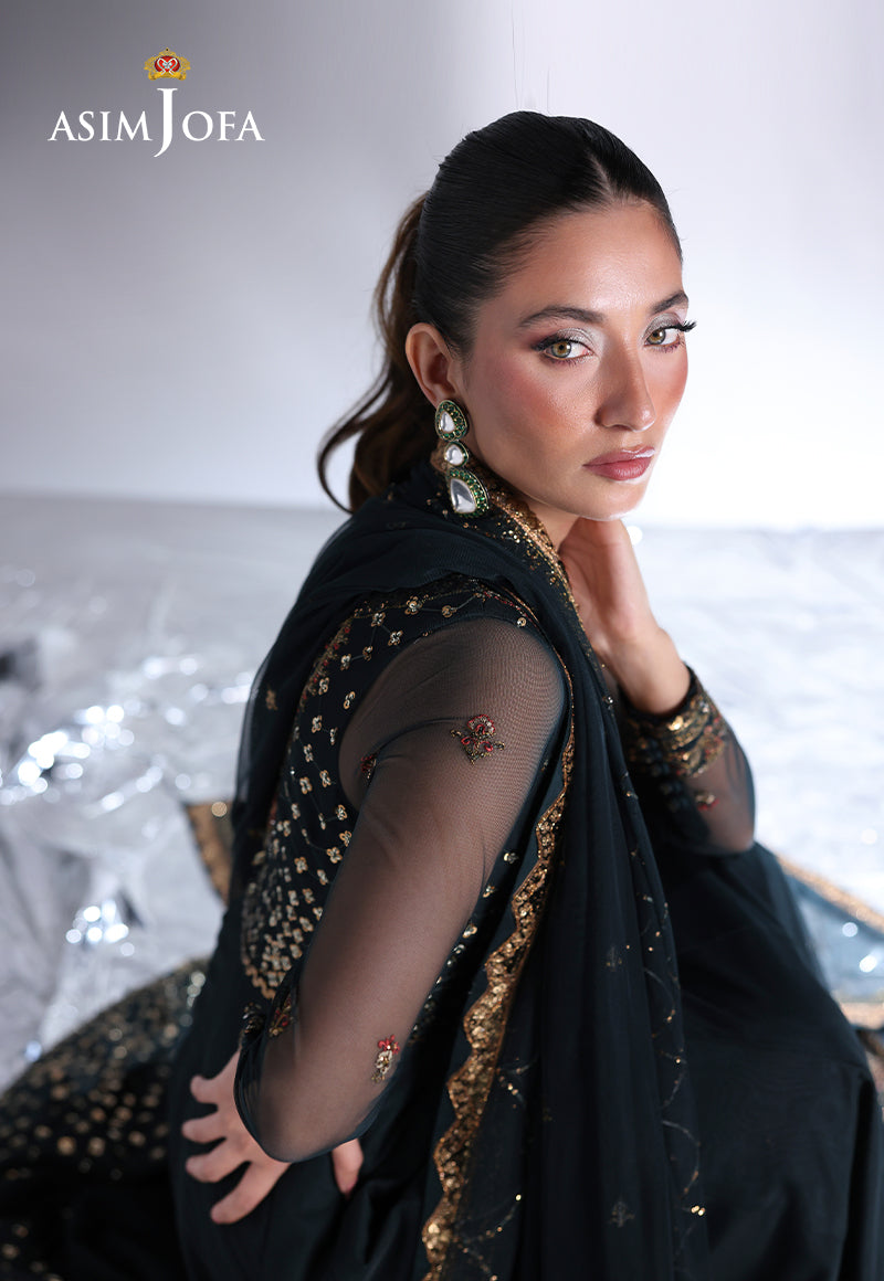 AJUEVD-16 EMBROIDERED NET Stitched 3 PCS