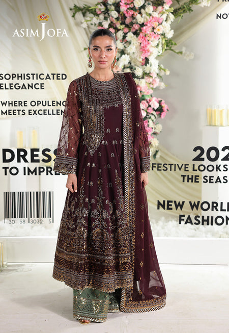 AJUEV-09 EMBROIDERED CHIFFON UNSTITCHED 3 PCS