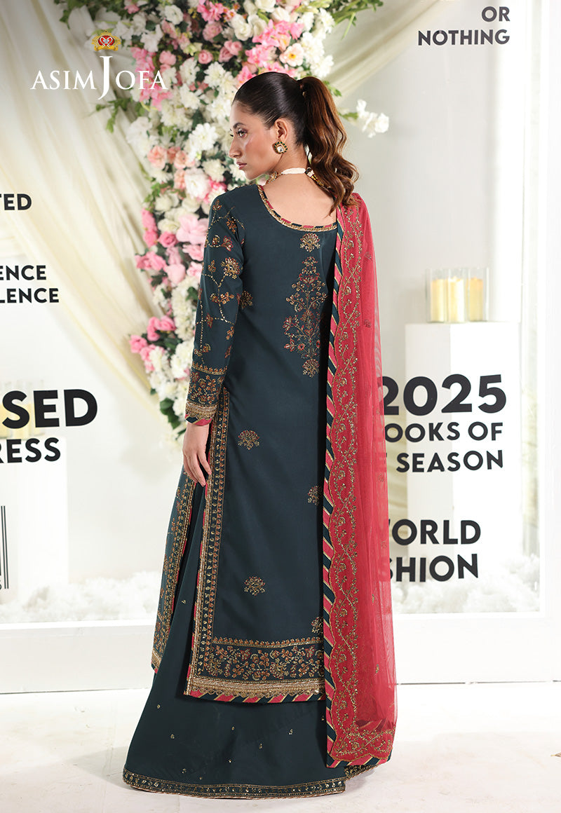AJUEVD-12 EMBROIDERED SILK Stitched 3 PCS