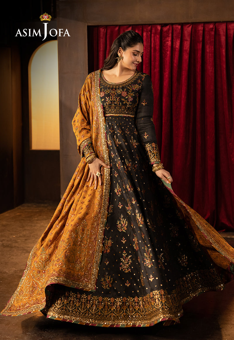AJLFF-19 Embroidered Silk 3 Pcs