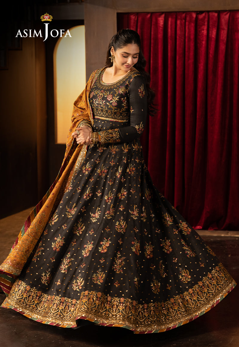 AJLFF-19 Embroidered Silk 3 Pcs