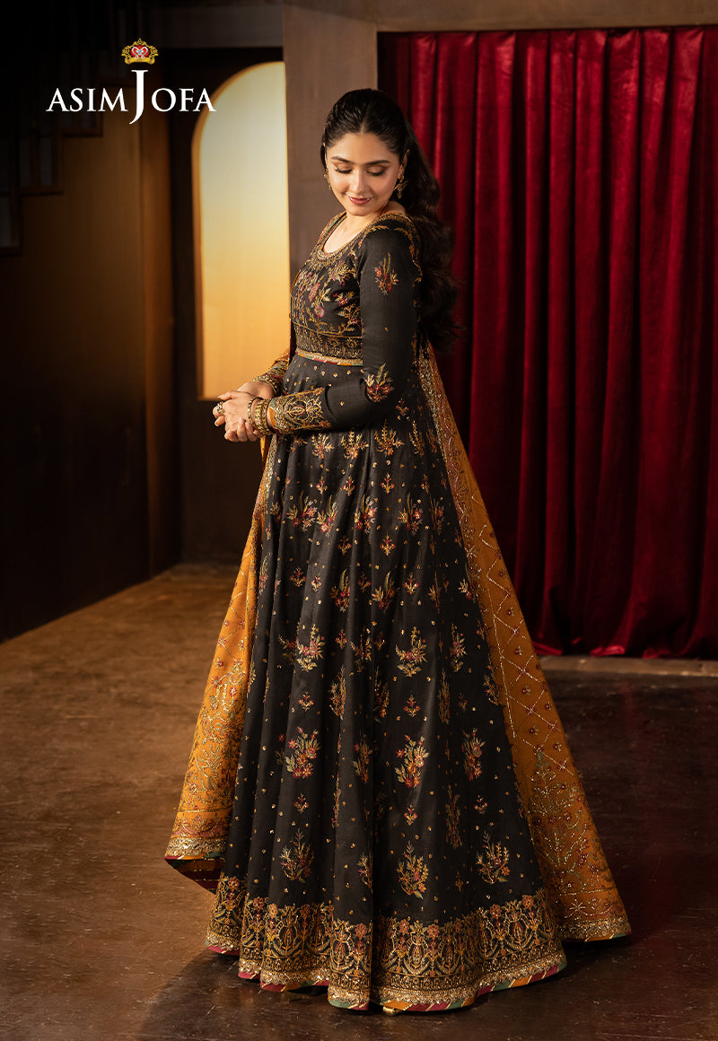 AJLFF-19 Embroidered Silk 3 Pcs