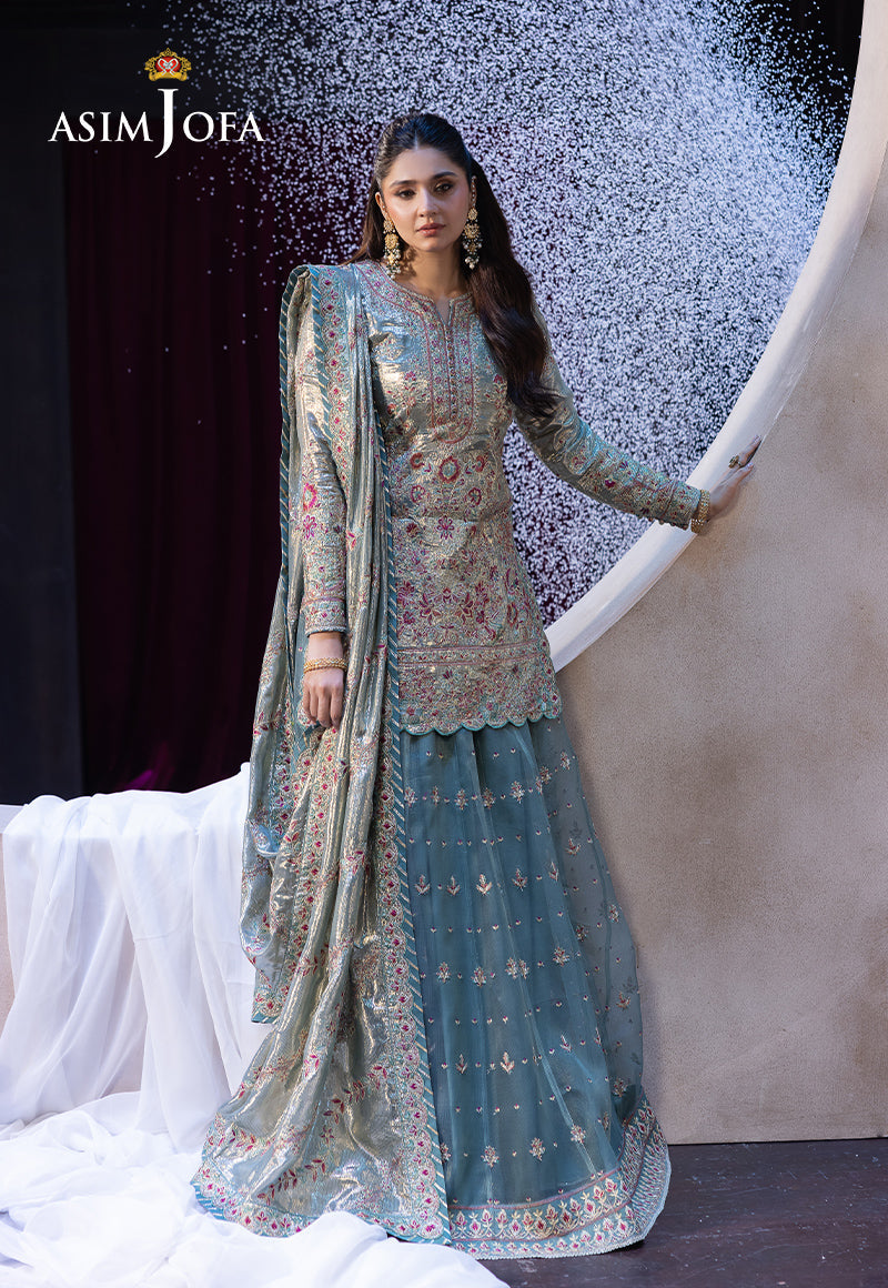 AJFO-14 EMBROIDERED CHIFFON UNSTITCHED 3 PCS