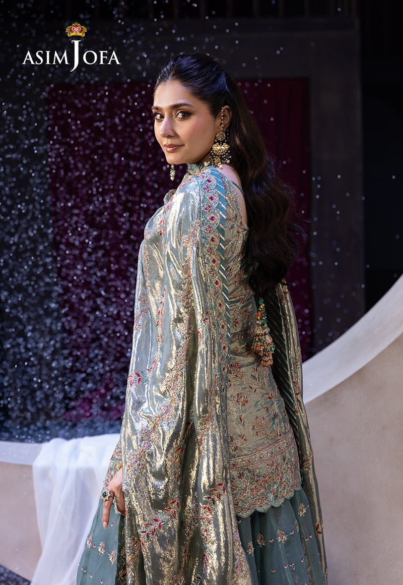 AJFO-14 EMBROIDERED CHIFFON UNSTITCHED 3 PCS