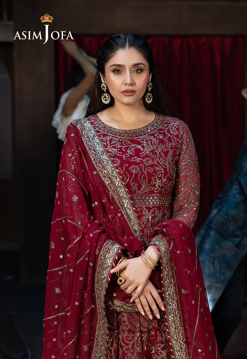 AJFO-13 EMBROIDERED CHIFFON UNSTITCHED 3 PCS
