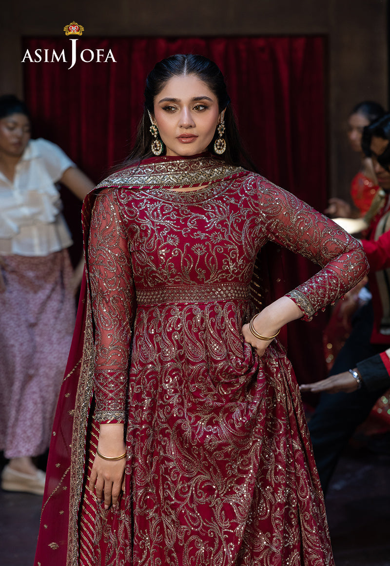 AJFO-13 EMBROIDERED CHIFFON UNSTITCHED 3 PCS