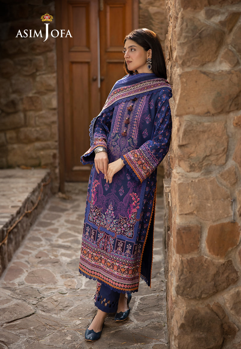 AJUW-33 PRINTED KHADDAR 3 Pcs