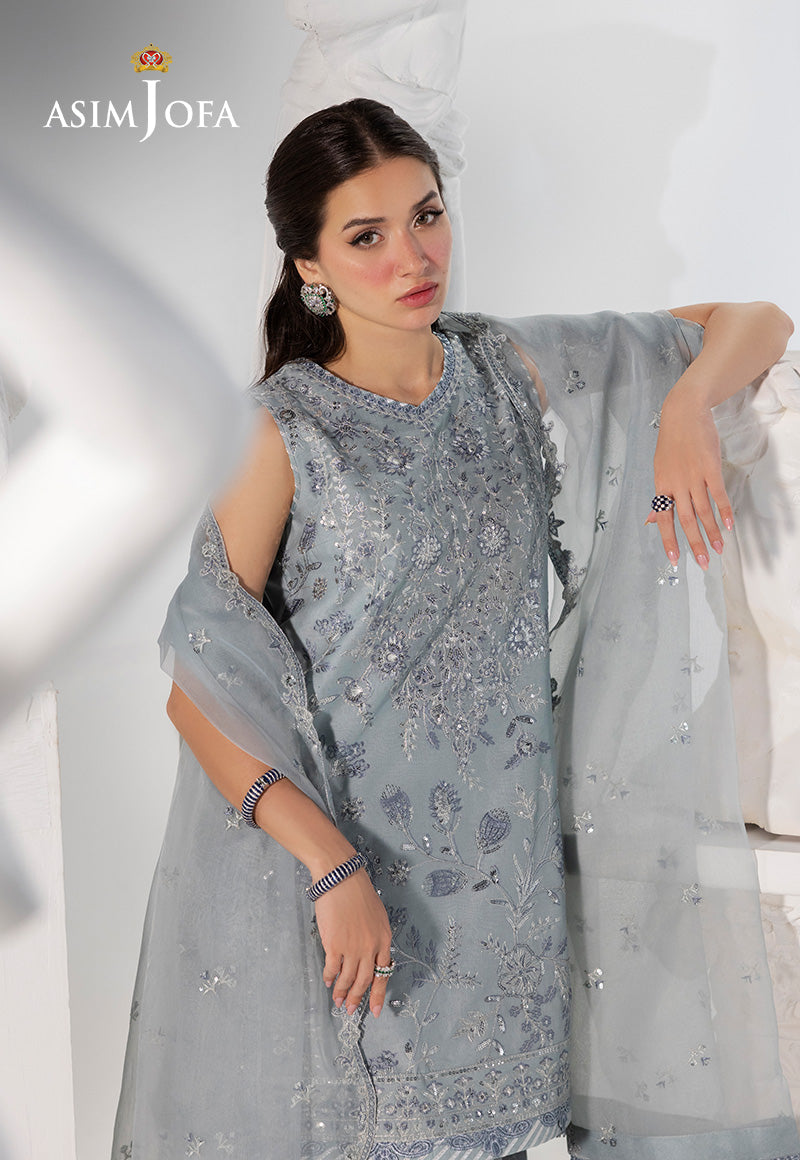 Ajizl-17 Embroidered Boski Silk Unstitched 3 Pcs
