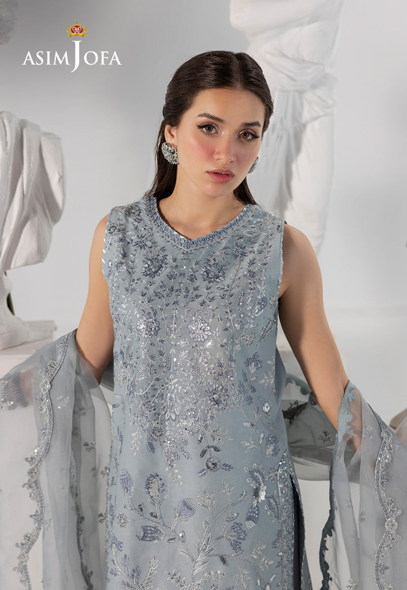 Ajizl-17 Embroidered Boski Silk Unstitched 3 Pcs