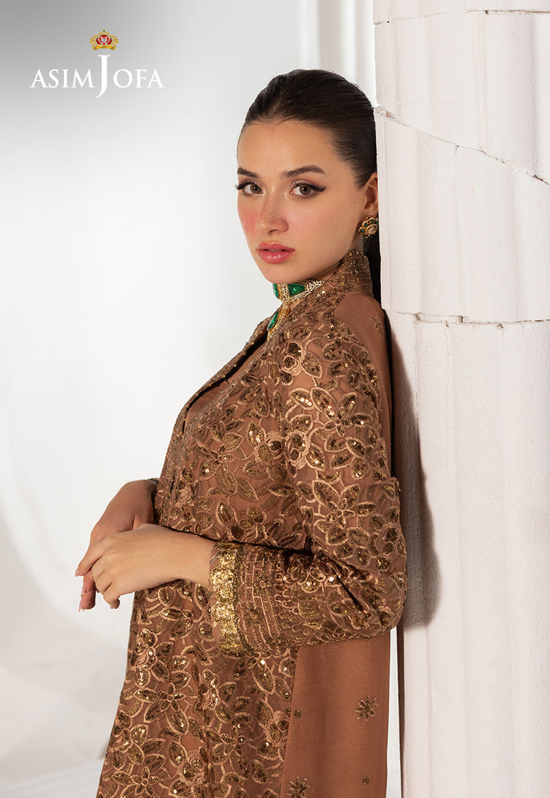 Ajizl-11 Embroidered Chiffon Unstitched 3 Pcs