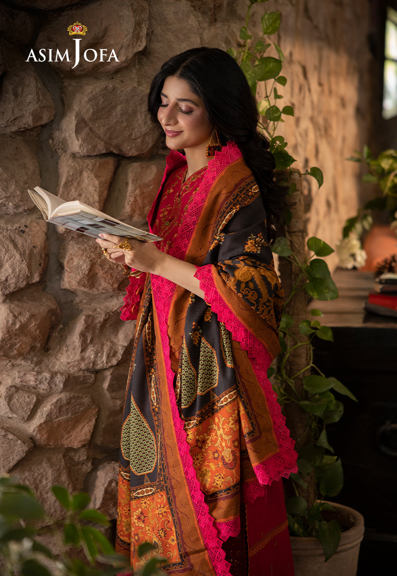 AJUWD-12 EMBROIDERED STITCHED 3 PCS