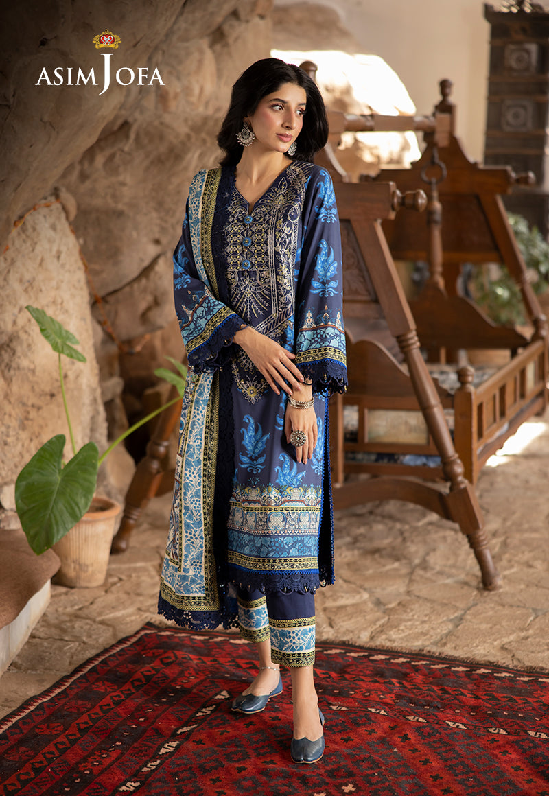AJUWD-16 EMBROIDERED STITCHED 3 PCS
