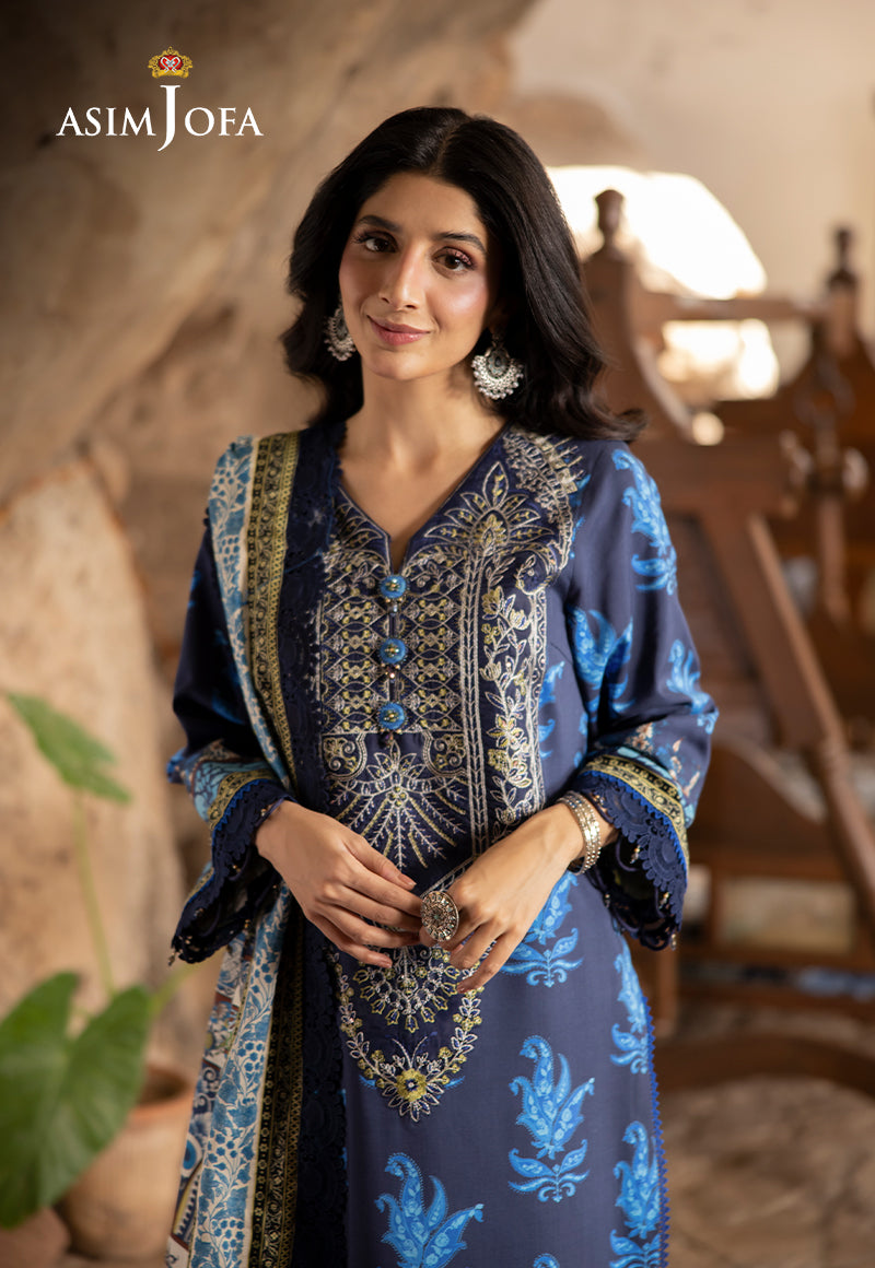 AJUWD-16 EMBROIDERED STITCHED 3 PCS