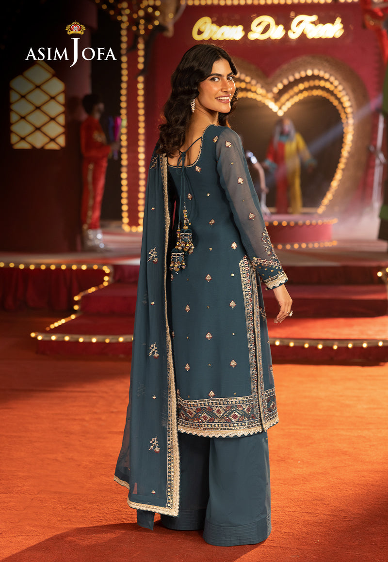 AJLFF-15 Embroidered Chiffon 3 Pcs