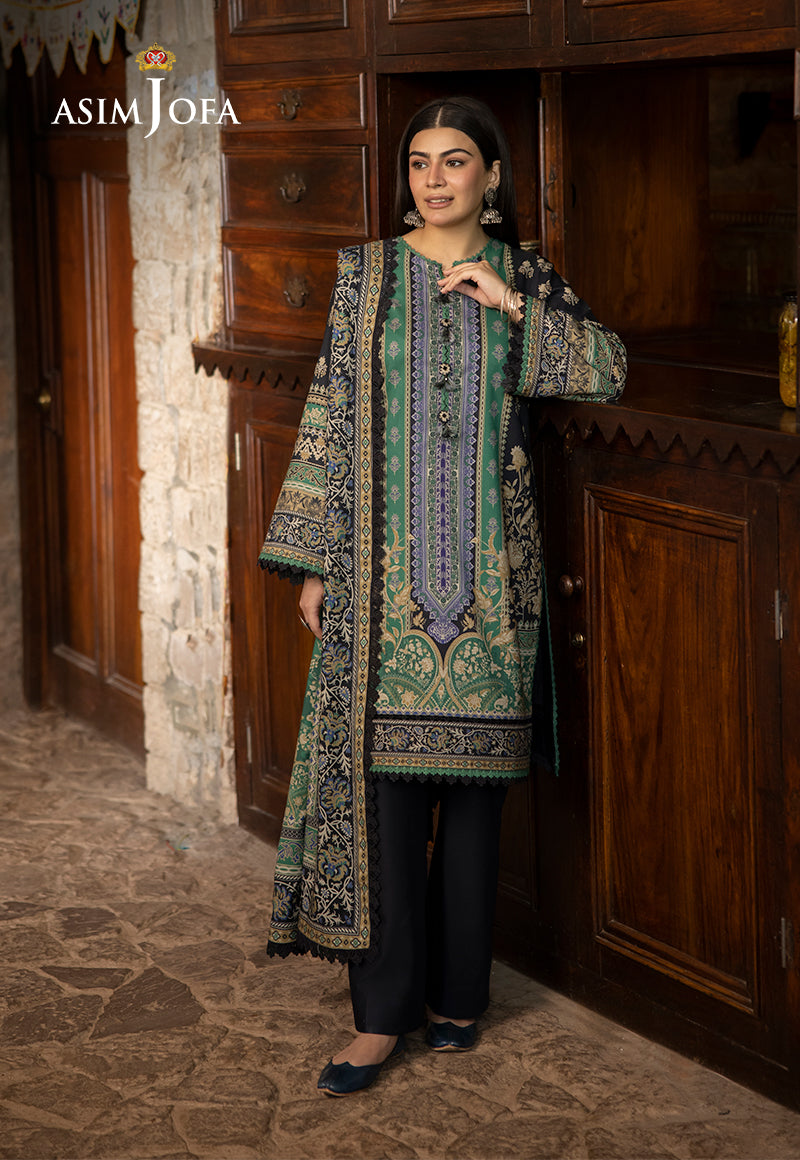 AJIZL-14 EMBROIDERED CHIFFON UNSTITCHED 3 PCS
