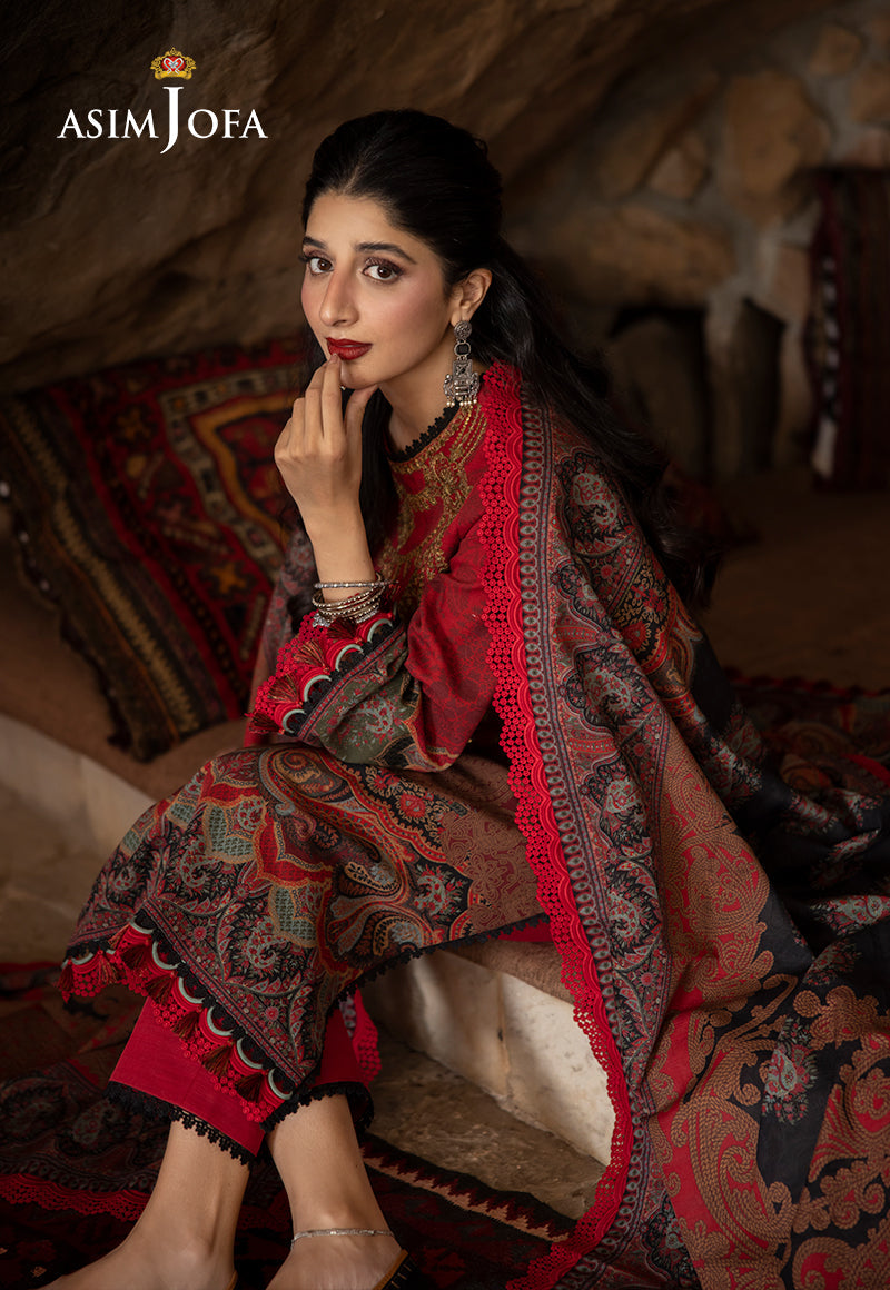AJUWD-02 EMBROIDERED STITCHED 3 PCS